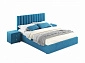 Мягкая кровать с тумбами Olivia 1600 синяя с подъемным механизмом - фото №2