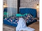 Мягкая кровать "Stefani" 1400 синяя с ортопед. основанием - фото №7