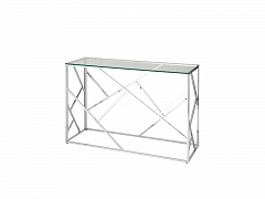 Консоль Stool Group АРТ ДЕКО 120х40 Прозрачное стекло/Сталь серебро  - фото №1