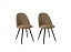 Комплект стульев Диор (2 шт), черный велюр бежевый, велюр - миниатюра