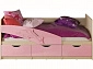 Детская кровать Дельфин 80х180 (Розовый металлик, Крафт белый) - фото №2
