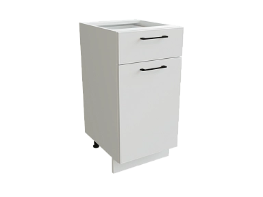 Шкаф Н401 с 1-ой дверью и ящиком Мемфис БЕЛ/БЕЛ/СОФТ Ф21 - фото №1, 888_ММК-00001417