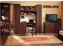 Шкаф для одежды и белья Sherlock 71 левый, орех - фото №1, 5529392