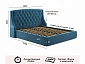 Мягкая кровать "Stefani" 1600 синяя с подъемным механизмом - фото №5