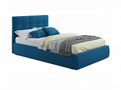 Мягкая кровать Selesta 1200 синяя с ортопед.основанием с матрасом ГОСТ - фото №1, mebel_stock_2781