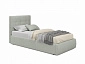 Мягкая кровать Selesta 900 кожа серый с подъемным механизмом с матрасом ГОСТ - фото №3