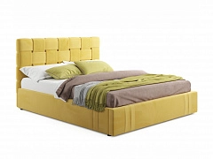 Мягкая кровать Tiffany 1600 желтая с подъемным механизмом - фото №1