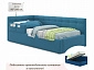 Односпальная кровать-тахта Bonna 900 с защитным бортиком синяя и подъемным механизмом - фото №4