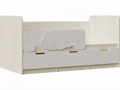 Юниор-4 Кровать 80х160 (Шарли белый, Крафт белый) - фото №1, mdmMF-000094926