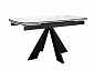 Стол DikLine SFU140 стекло белое мрамор глянец/подстолье черное/опоры черные (2 уп.) - фото №2