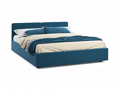 Мягкая кровать Erika 1600 синяя с подъемным механизмом - фото №1