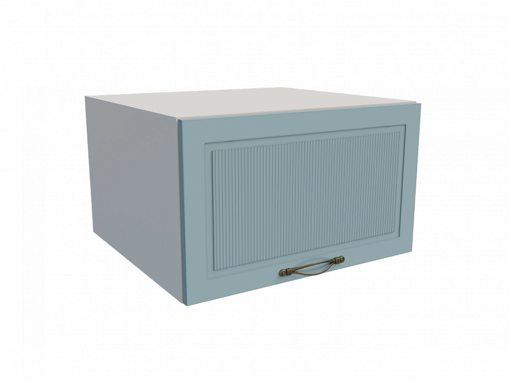 Шкаф ВГ610 верхний горизонтальный Моцарт БЕЛ/НЕБ/ГОЛБ Ф85 - фото №1