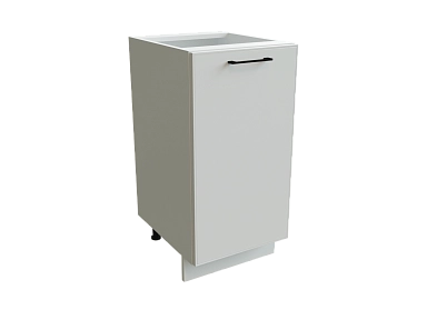 Шкаф Н400 с 1-ой дверью Мемфис БЕЛ/БЕЛ/СОФТ Ф20 - фото №1, 888_ММК-00001416