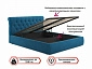 Мягкая кровать Ameli 1600 синяя с подъемным механизмом с матрасом ГОСТ - фото №5