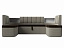 Кухонный п-образный диван Тефида, рогожка, микровельвет - миниатюра