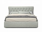 Мягкая кровать Ameli 1400 кожа серый с подъемным механизмом - фото №3