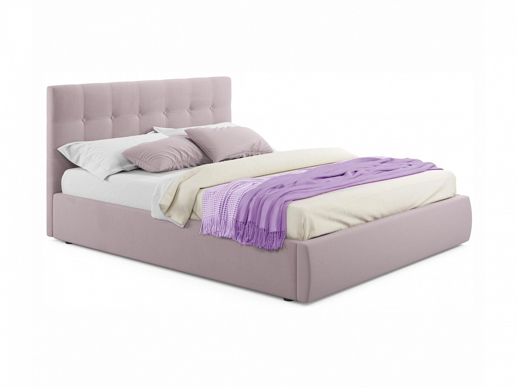 Мягкая кровать "Selesta" 1800 лиловая с подъемным механизмом - фото №1