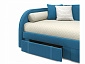 Мягкая кровать Elda 900 синяя с ортопедическим основанием и матрасом PROMO B COCOS - фото №9