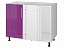 Шкаф напольный угловой Хелена 100/40 см, фиолетовый глянец - миниатюра