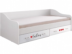 Вега NEW Girl Кровать с ящиками (Белый / Белый глянец) - фото №1, mdmMF-000100559