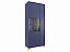 Шкаф 2-х дверный со стеклом Челси, морской синий - миниатюра