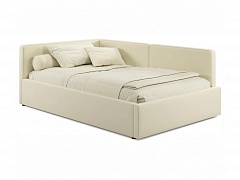 Мягкая кровать-тахта Kapri 1200 бежевая c подъемным механизмом - фото №1