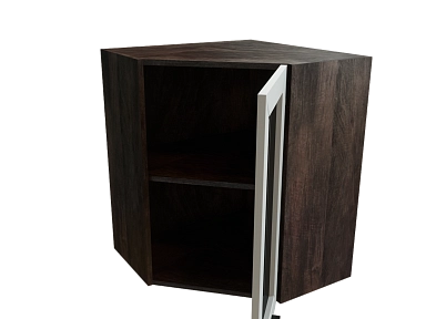 Шкаф ВУ590 с 1-ой дверью со стеклом Глетчер ДБК/ГНР Ф25 - фото №1, 888_ММК-00000254