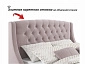 Мягкая кровать "Stefani" 1800 лиловая с подъемным механизмом - фото №6