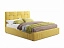 Мягкая кровать Tiffany 1600 желтая с ортопедическим основанием с матрасом PROMO B COCOS, велюр - миниатюра