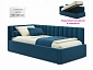 Мягкая кровать Milena 900 синяя с подъемным механизмом - фото №4