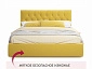 Мягкая кровать Verona 1600 желтая с ящиками - фото №6