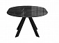 Стол DikLine SFC110 d1100 стекло Оптивайт Черный мрамор/подстолье черное/опоры черные - фото №5