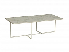 Скарлетт стол журнальный прямоугольный Мрамор белый/белый - фото №1