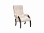 Кресло для отдыха Модель 61 Венге текстура, к/з Varana cappuccino, экокожа - миниатюра