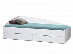 Кровать Фея - 3 одинарная асимметричная (900х2000) белый - фото №1