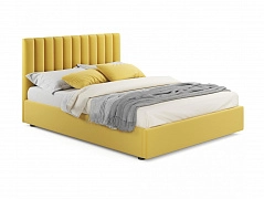 Мягкая кровать Olivia 1600 желтая с подъемным механизмом - фото №1, mebel_stock_4354
