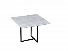 Скарлетт стол кофейный квадратный Белый мрамор/черный - фото №1