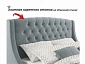 Мягкая кровать "Stefani" 1600 серая с подъемным механизмом - фото №7