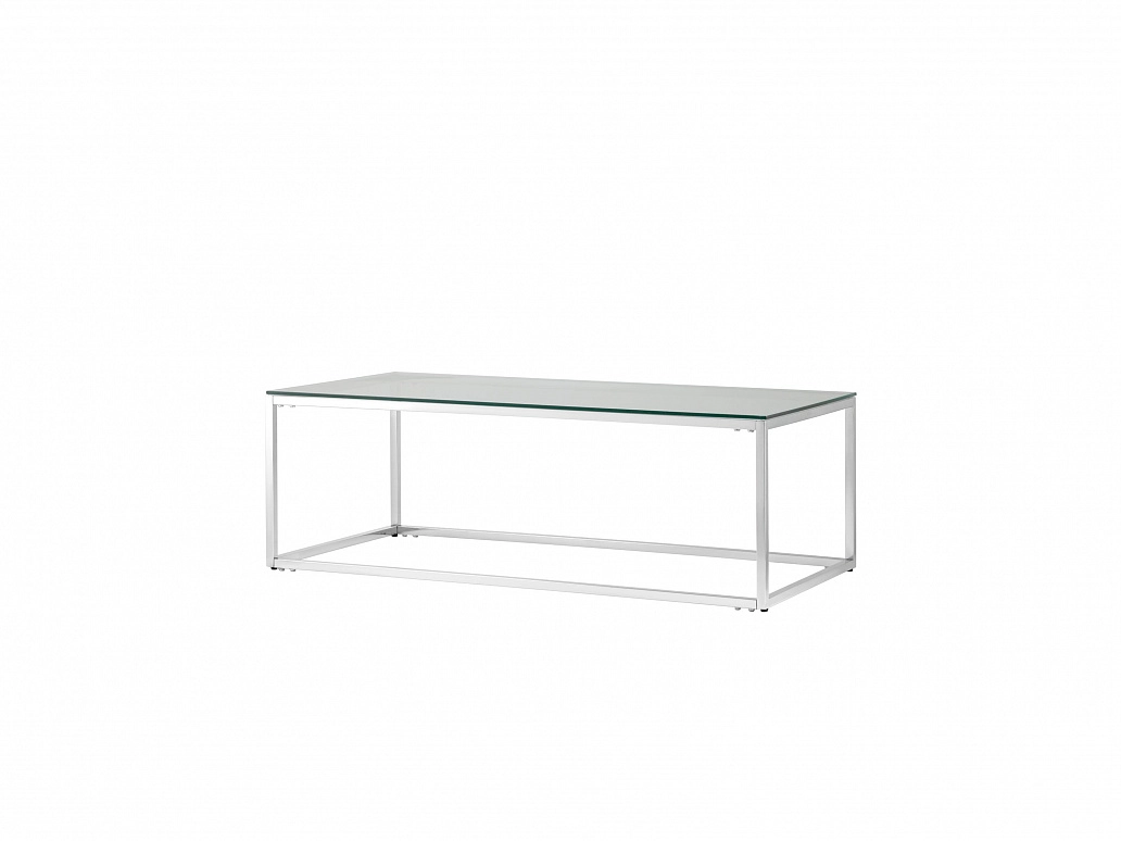 Журнальный стол Stool Group ТАУН 120х60 Прозрачное стекло/Сталь серебро - фото №1