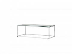 Журнальный стол Stool Group ТАУН 120х60 Прозрачное стекло/Сталь серебро  - фото №1