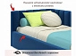 Мягкая кровать Milena 900 синяя с подъемным механизмом и матрасом ГОСТ - фото №6