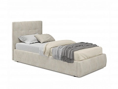 Мягкая кровать Selesta 900 кожа кремовый с подъемным механизмом с матрасом PROMO B COCOS - фото №1