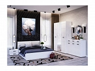 Модульная спальня Нэнси New МДФ (Белый глянец) - фото №1