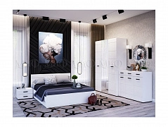 Модульная спальня Нэнси New МДФ (Белый глянец) - фото №1, mdmMF-130321453