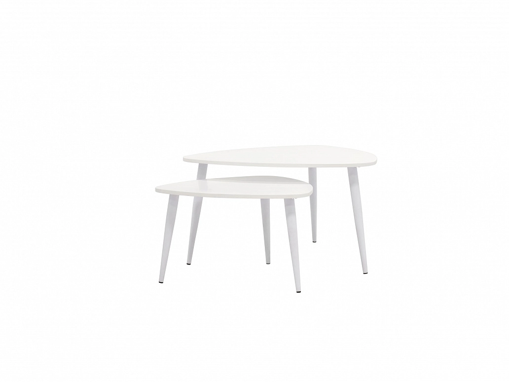 Набор журнальных столиков Stool Group Агата 80 и 60 см Белый - фото №1