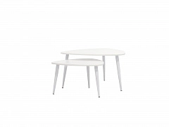 Набор журнальных столиков Stool Group Агата 80 и 60 см Белый - фото №1