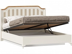 Вилладжио Кровать двуспальная 1600 с подъёмным механизмом (Алебастр/Дуб Золотой) - фото №1