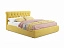 Мягкая кровать Ameli 1600 желтая с подъемным механизмом, велюр - миниатюра