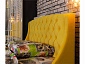 Мягкая кровать "Stefani" 1400 желтая с подъемным механизмом - фото №7