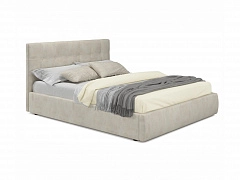 Мягкая кровать Selesta 1600 кожа кремовый с подъемным механизмом - фото №1, mebel_stock_4528